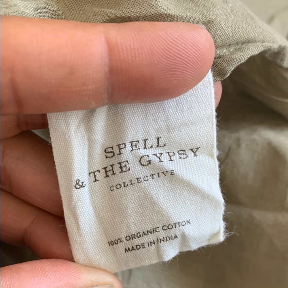 Spell | Honey Smock Dress in Olive | Sz XS, Organic Cotton - Picture 11 of 14